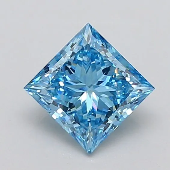 1.80ct PRINCESS Fancy Vivid Blue VS1 Coloured Lab diamond