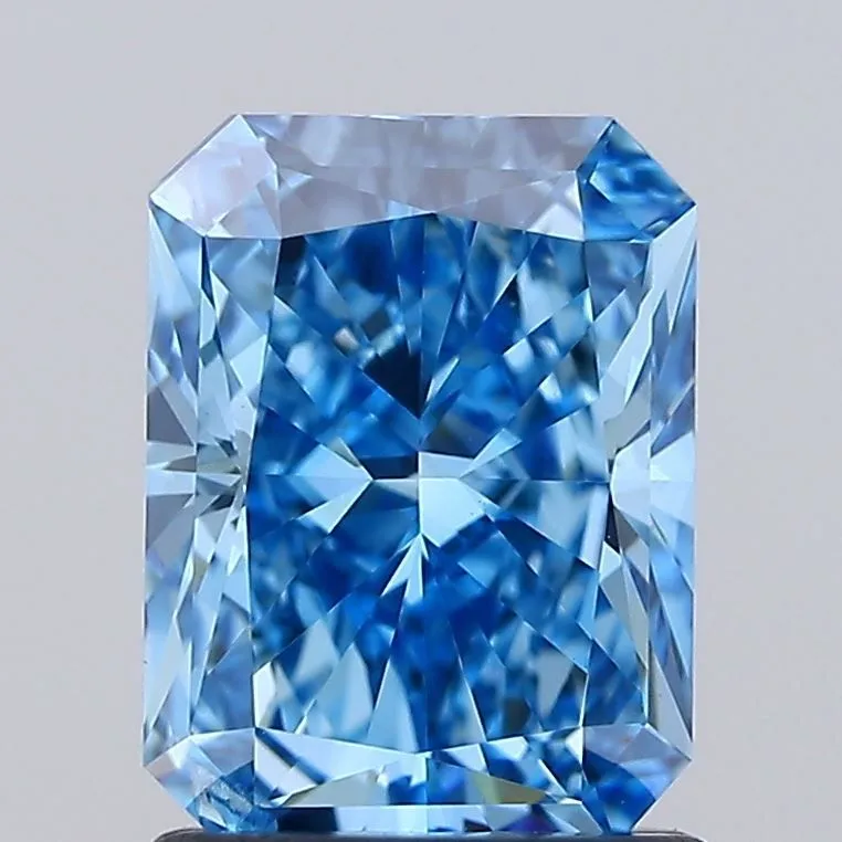 1.48ct RADIANT Fancy Vivid Blue SI1 Coloured Lab diamond