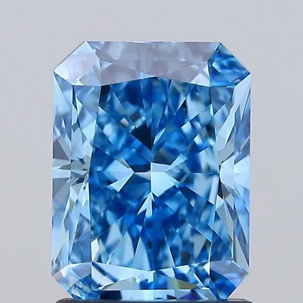 1.48ct RADIANT Fancy Vivid Blue SI1 Coloured Lab diamond