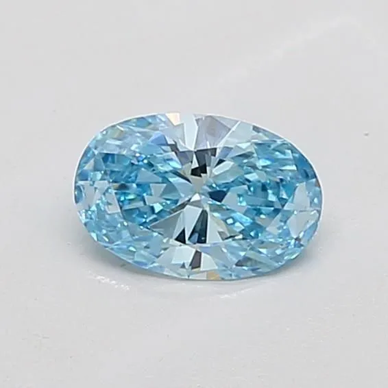 0.56ct OVAL Fancy Vivid Blue VS1 Coloured Lab diamond