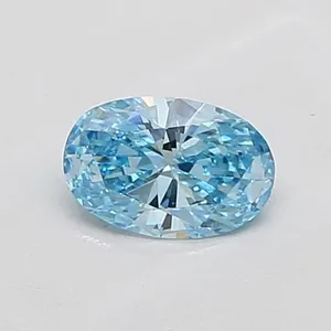 0.56ct OVAL Fancy Vivid Blue VS1 Coloured Lab diamond