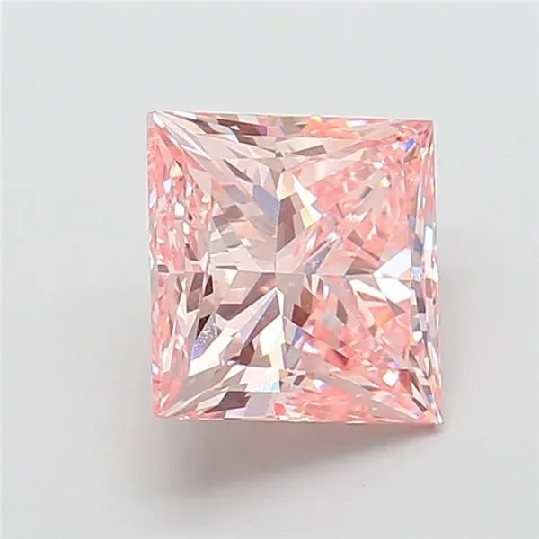 5.01ct PRINCESS Fancy Intense Pink VVS2 Coloured Lab diamond