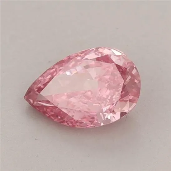 0.64ct PEAR Fancy Vivid Pink VS1 Coloured Lab diamond