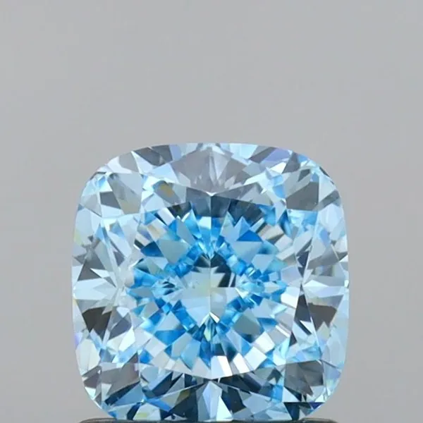 1.09ct CUSHION Fancy Vivid Blue VVS2 Coloured Lab diamond