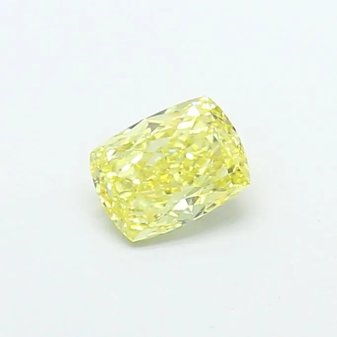 0.97ct CUSHION Fancy Intense Yellow VVS2 Coloured Lab diamond
