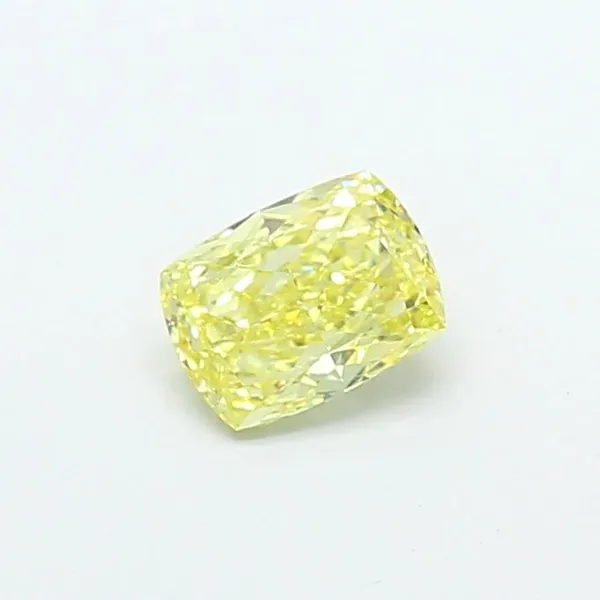 0.97ct CUSHION Fancy Intense Yellow VVS2 Coloured Lab diamond