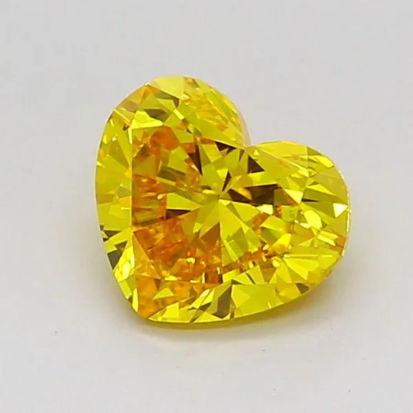0.96ct HEART Fancy Vivid Yellow VVS2 Coloured Lab diamond