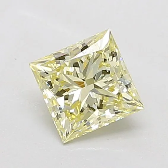 1.07ct PRINCESS Fancy Yellow VVS2 Coloured Lab diamond