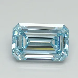 1.09ct EMERALD Fancy Intense Blue VS1 Coloured Lab diamond