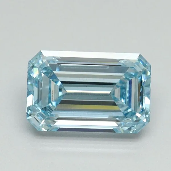 1.09ct EMERALD Fancy Intense Blue VS1 Coloured Lab diamond
