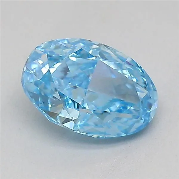 0.73ct OVAL Fancy Vivid Blue VS2 Coloured Lab diamond