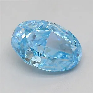 0.73ct OVAL Fancy Vivid Blue VS2 Coloured Lab diamond