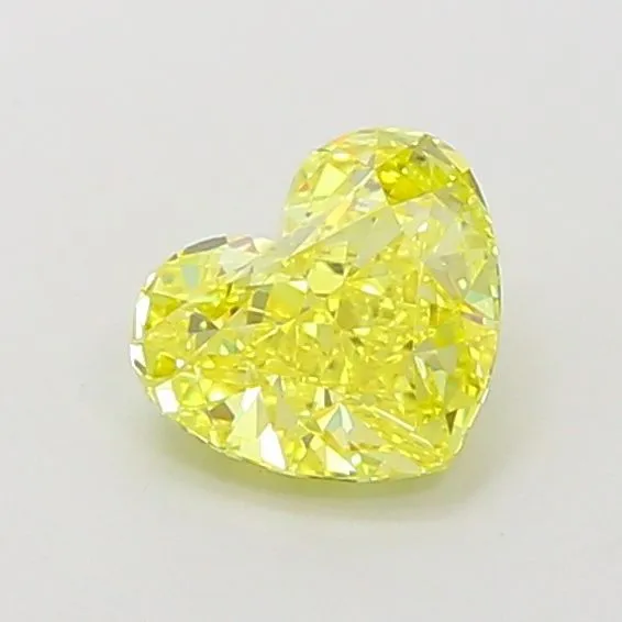 1.01ct HEART Fancy Vivid Yellow VVS2 Coloured Lab diamond