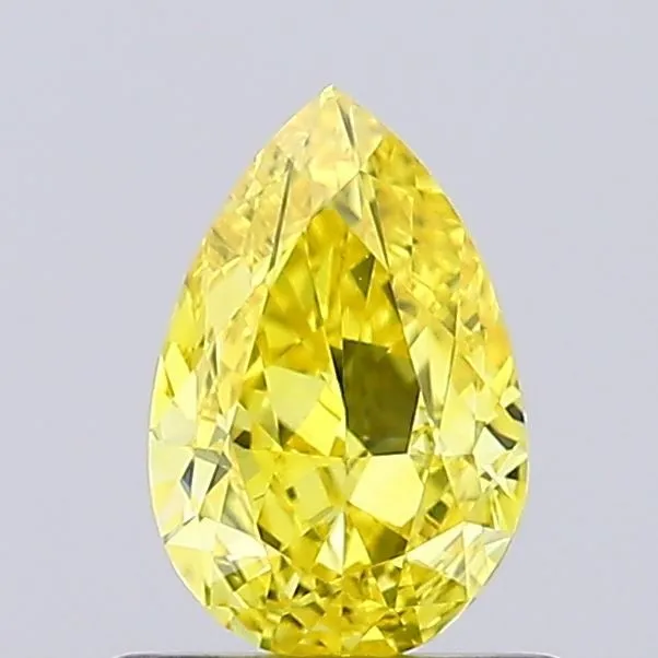 0.75ct PEAR Fancy Vivid Yellow VVS1 Coloured Lab diamond