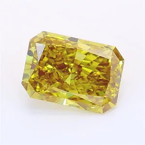 1.08ct RADIANT Fancy Vivid Brownish Yellow VS1 Coloured Lab diamond