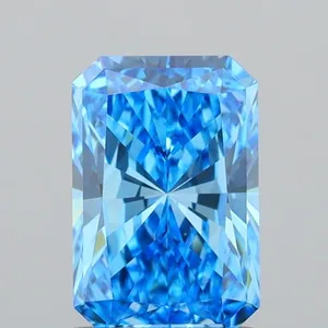 0.95ct RADIANT Fancy Vivid Blue VVS2 Coloured Lab diamond