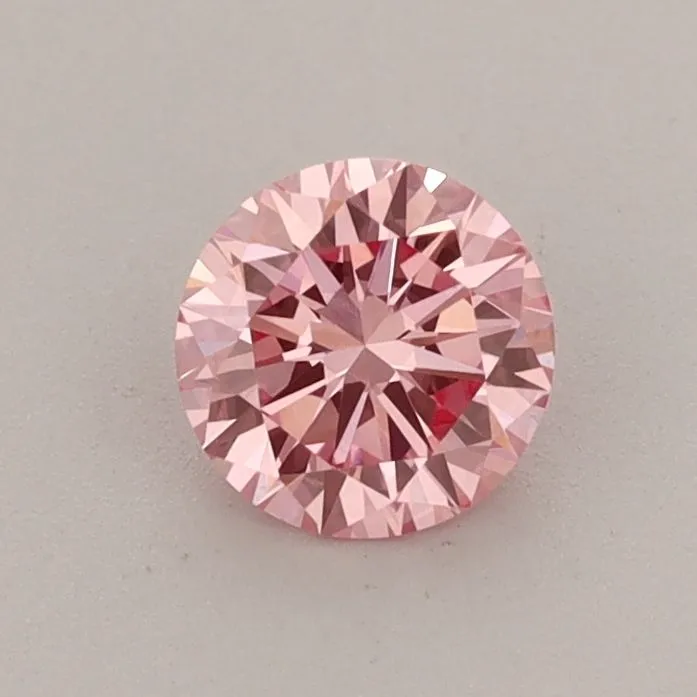 0.55ct ROUND Fancy Vivid Pink VS1 Coloured Lab diamond