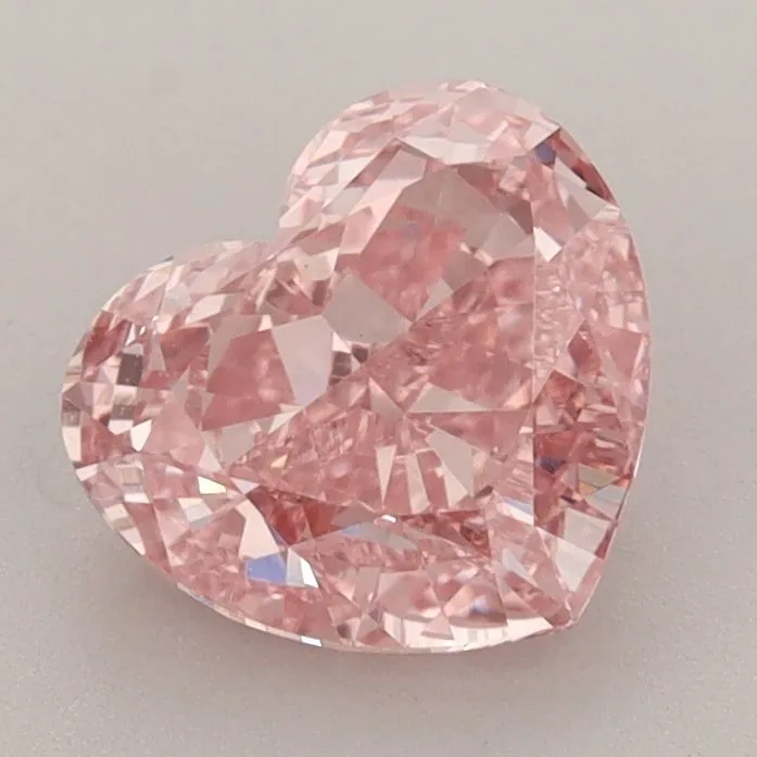 1.67ct HEART Fancy Vivid Pink VS1 Coloured Lab diamond