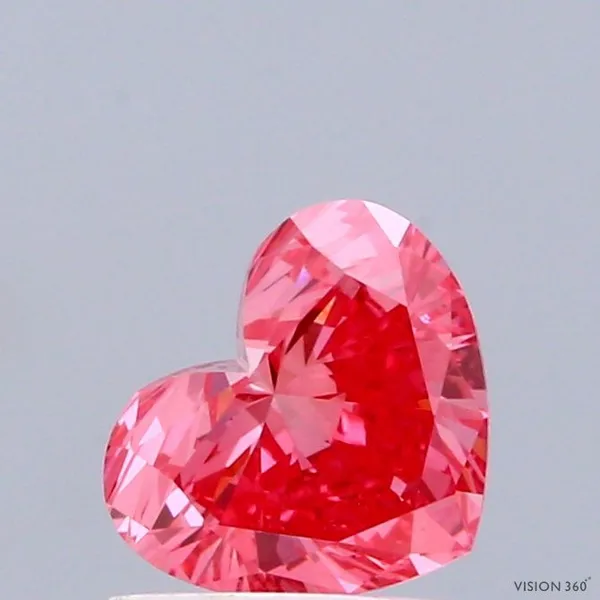 1.07ct HEART Fancy Vivid Pink VVS2 Coloured Lab diamond
