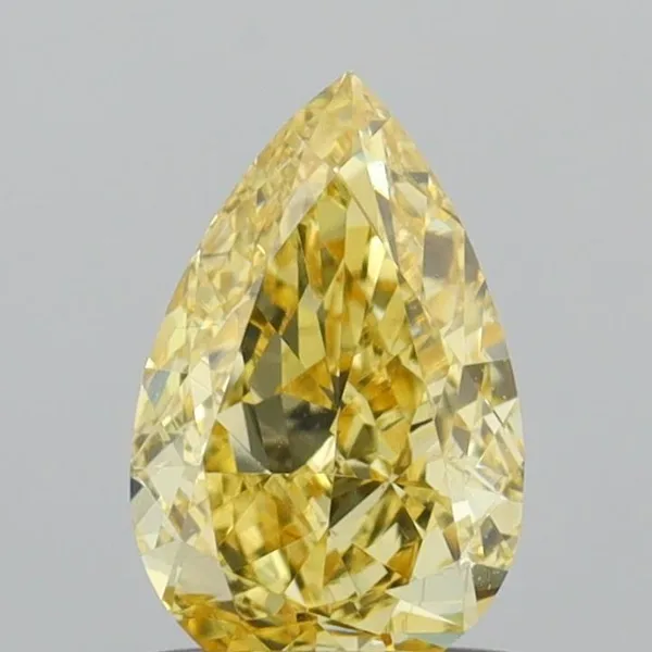 0.71ct PEAR Fancy Intense Yellow VS1 Coloured Lab diamond