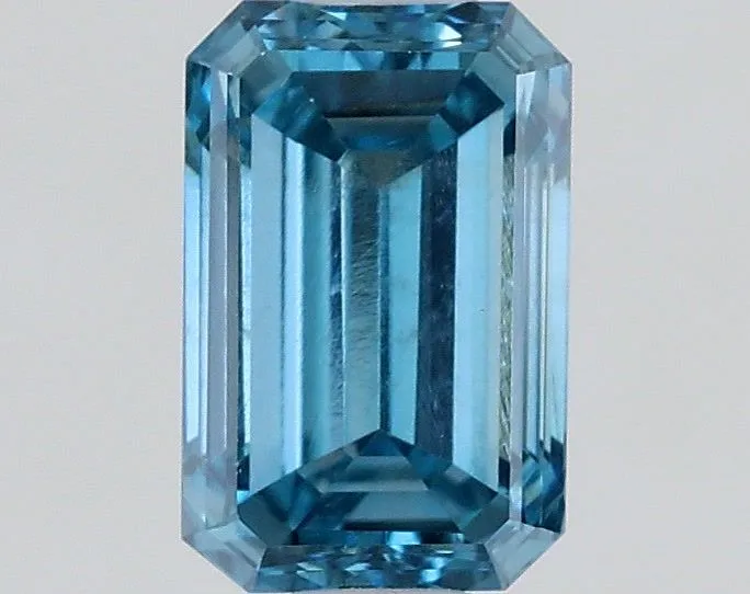 0.57ct EMERALD Fancy Vivid Blue VS2 Coloured Lab diamond
