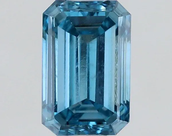 0.57ct EMERALD Fancy Vivid Blue VS2 Coloured Lab diamond