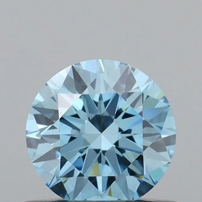 0.56ct ROUND Fancy Vivid Blue VVS2 Coloured Lab diamond