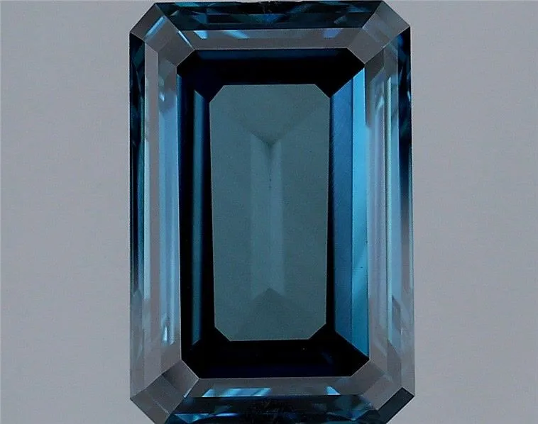 1.82ct EMERALD Fancy Deep Blue VS2 Coloured Lab diamond