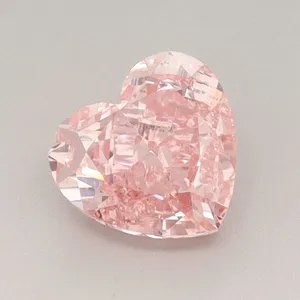 1.23ct HEART Fancy Vivid Pink VVS2 Coloured Lab diamond