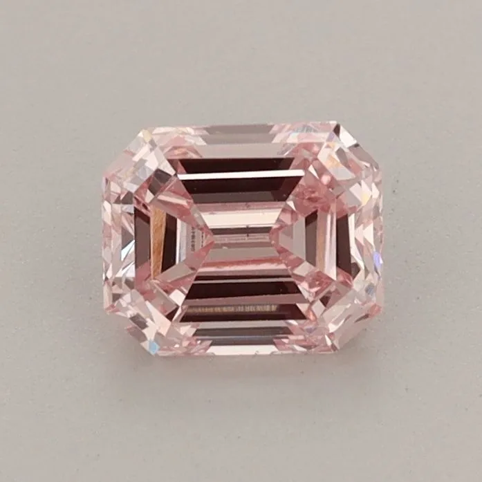 0.71ct EMERALD Fancy Intense Pink VS1 Coloured Lab diamond