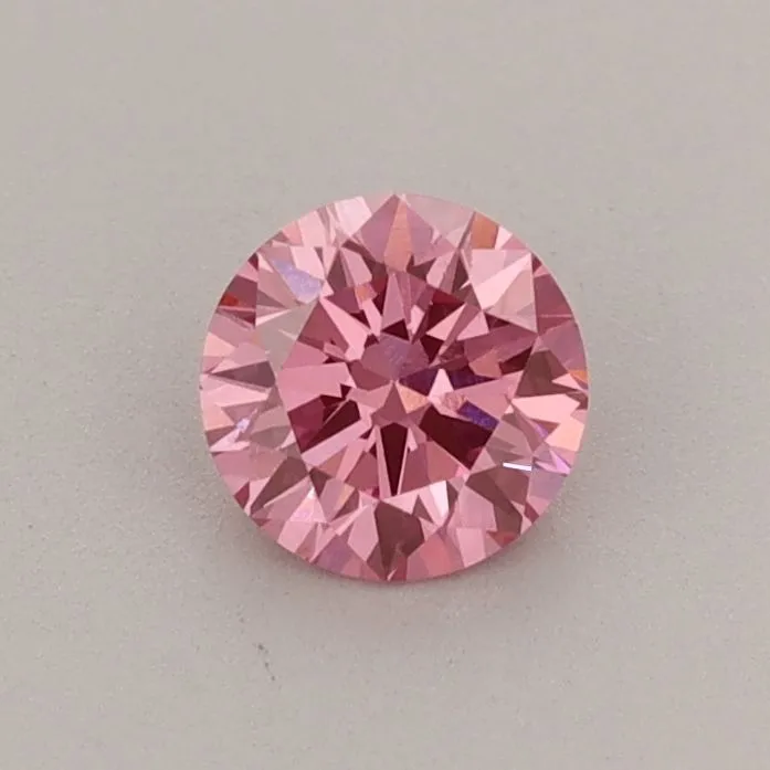 0.43ct ROUND Fancy Vivid Pink VS1 Coloured Lab diamond