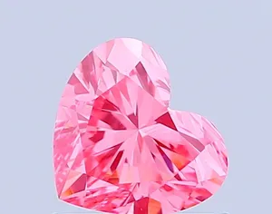 0.76ct HEART Fancy Vivid Pink VVS2 Coloured Lab diamond