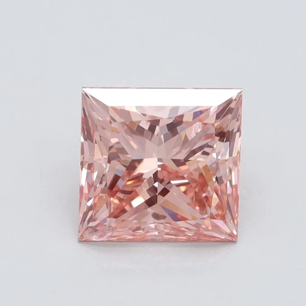 2.03ct PRINCESS Fancy Intense Pink SI2 Coloured Lab diamond