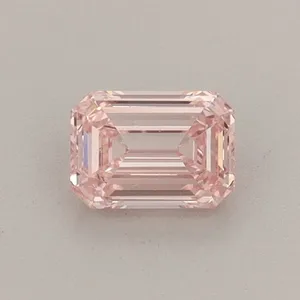0.47ct EMERALD Fancy Intense Pink VVS2 Coloured Lab diamond