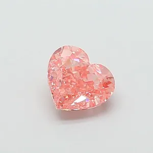 1.23ct HEART Fancy Vivid Pink VVS2 Coloured Lab diamond