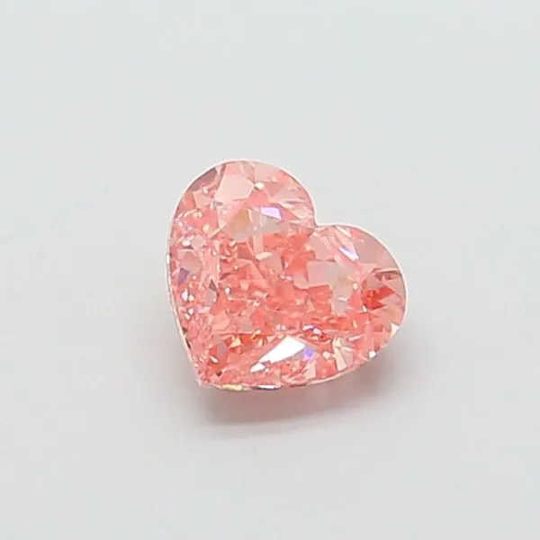 1.23ct HEART Fancy Vivid Pink VVS2 Coloured Lab diamond