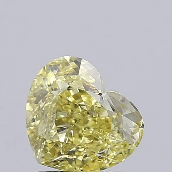 1.51ct HEART Fancy Intense Yellow SI1 Coloured Lab diamond
