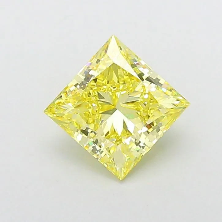 3.02ct PRINCESS Fancy Intense Yellow VS1 Coloured Lab diamond