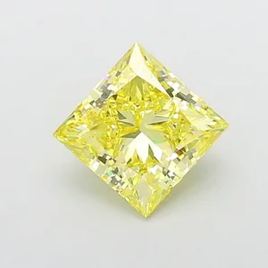 3.02ct PRINCESS Fancy Intense Yellow VS1 Coloured Lab diamond