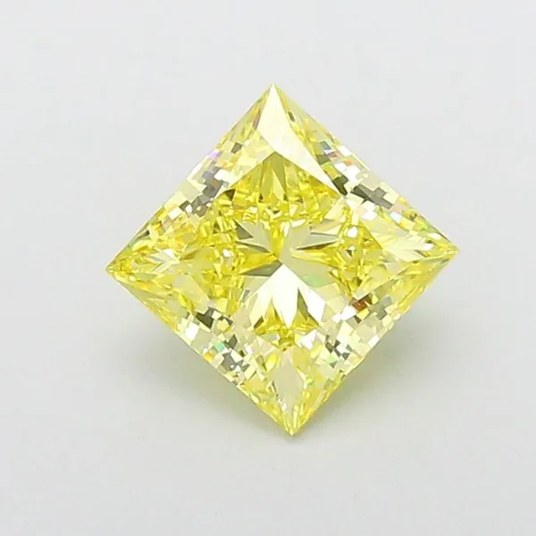 3.02ct PRINCESS Fancy Intense Yellow VS1 Coloured Lab diamond
