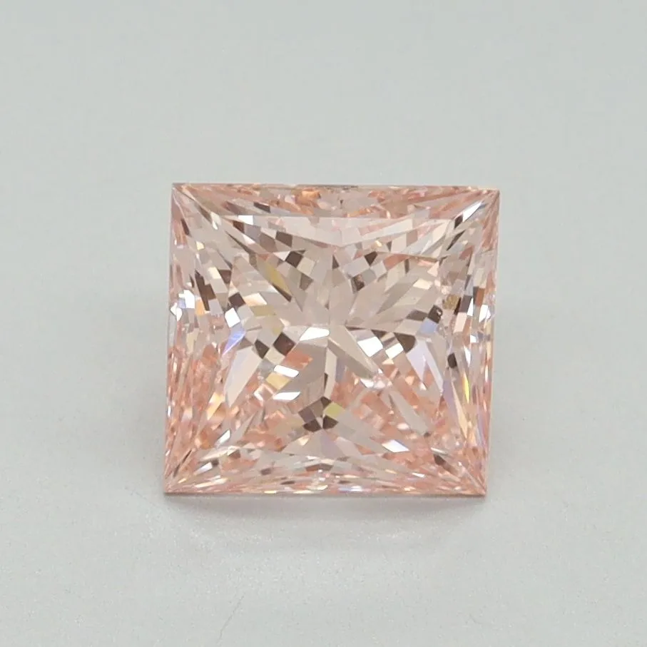 1.29ct PRINCESS Fancy Intense Pink VS1 Coloured Lab diamond