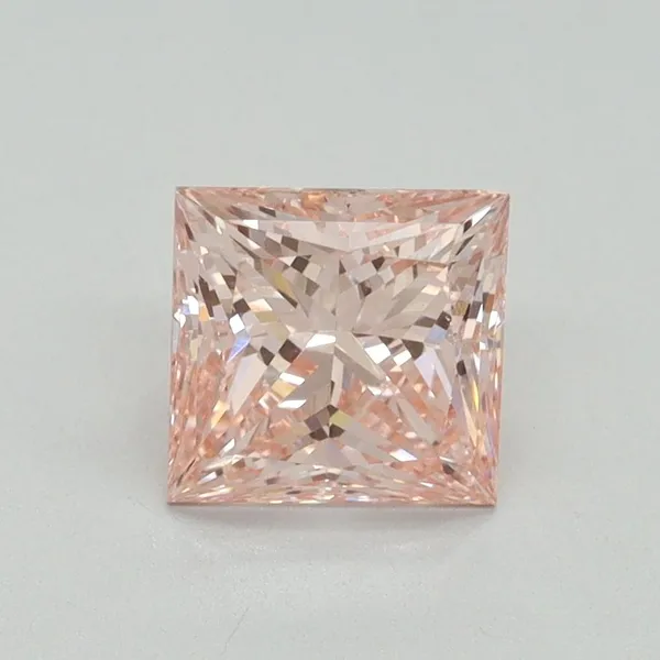1.29ct PRINCESS Fancy Intense Pink VS1 Coloured Lab diamond