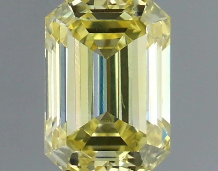 1.10ct EMERALD Fancy Intense Yellow VS1 Coloured Lab diamond