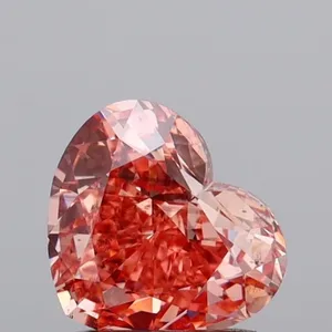 1.11ct HEART Fancy Vivid Brownish Pink SI1 Coloured Lab diamond