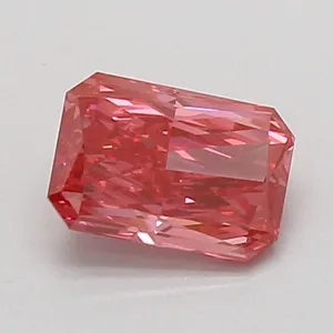 0.89ct RADIANT Fancy Vivid Pink VVS2 Coloured Lab diamond