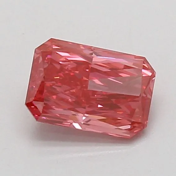 0.89ct RADIANT Fancy Vivid Pink VVS2 Coloured Lab diamond