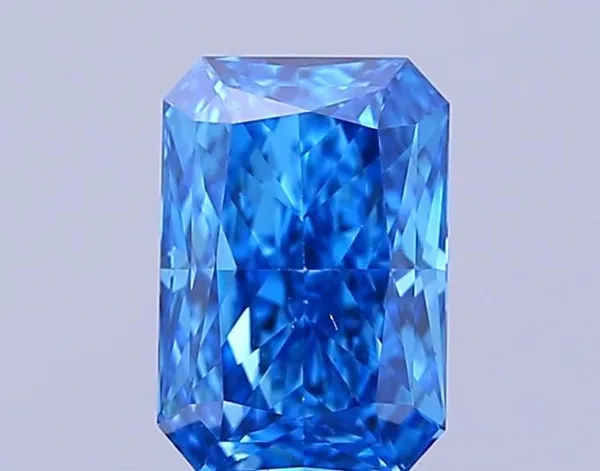 0.7ct RADIANT Fancy Vivid Blue SI1 Coloured Lab diamond
