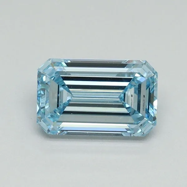 1.02ct EMERALD Fancy Vivid Blue VS1 Coloured Lab diamond