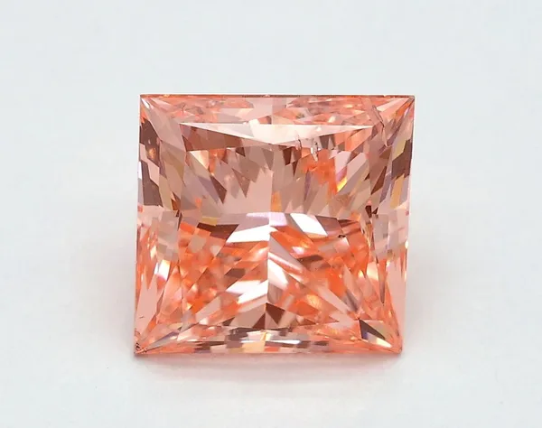 2.01ct PRINCESS Fancy Vivid Pink SI1 Coloured Lab diamond