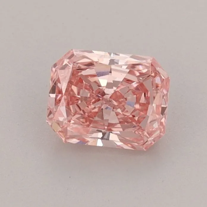 0.77ct RADIANT Fancy Vivid Pink VVS2 Coloured Lab diamond